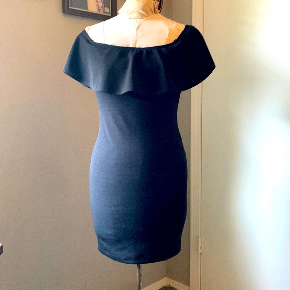 LIttle black dress with  off shoulder ruffle